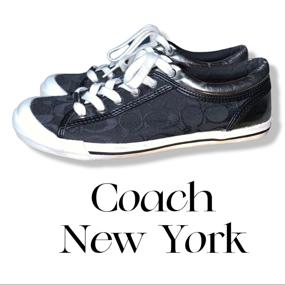 Coach Signatures Black w/ Metallic Trim Converse Style Sneakers